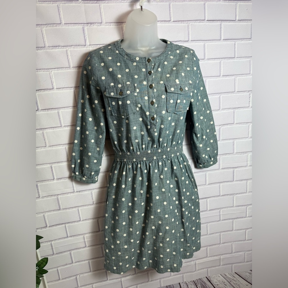 Brooks Brothers Polka Dot Chambray Shirt Dress Size 2
Blue Cotton Casual - Picture 5 of 16